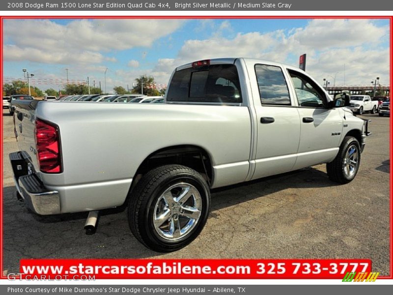 Bright Silver Metallic / Medium Slate Gray 2008 Dodge Ram 1500 Lone Star Edition Quad Cab 4x4