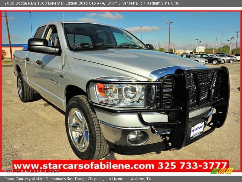 Bright Silver Metallic / Medium Slate Gray 2008 Dodge Ram 1500 Lone Star Edition Quad Cab 4x4