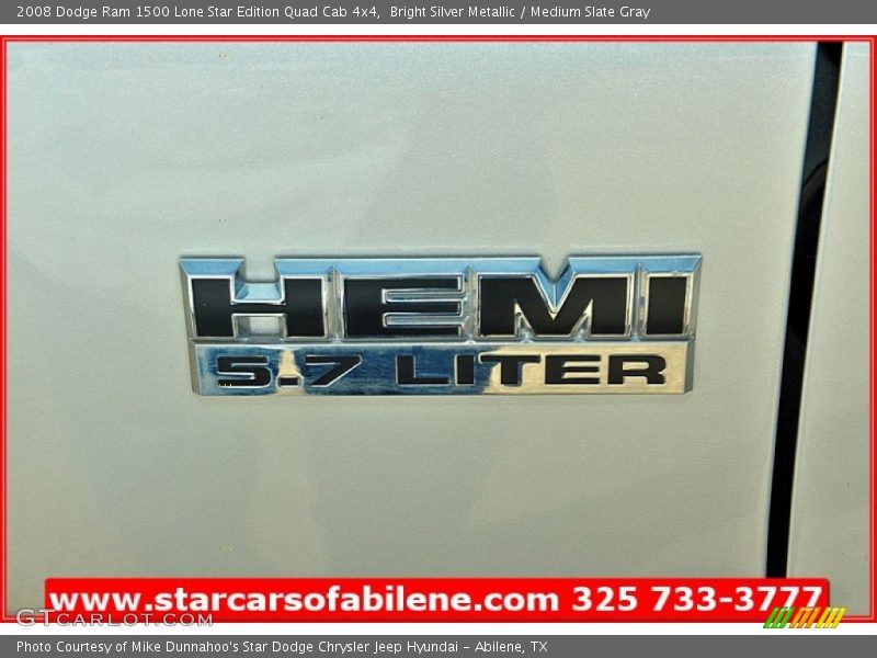 Bright Silver Metallic / Medium Slate Gray 2008 Dodge Ram 1500 Lone Star Edition Quad Cab 4x4