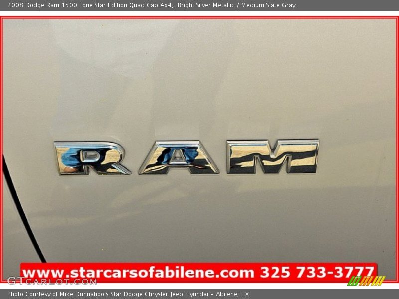 Bright Silver Metallic / Medium Slate Gray 2008 Dodge Ram 1500 Lone Star Edition Quad Cab 4x4