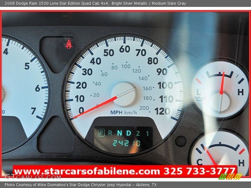 Bright Silver Metallic / Medium Slate Gray 2008 Dodge Ram 1500 Lone Star Edition Quad Cab 4x4