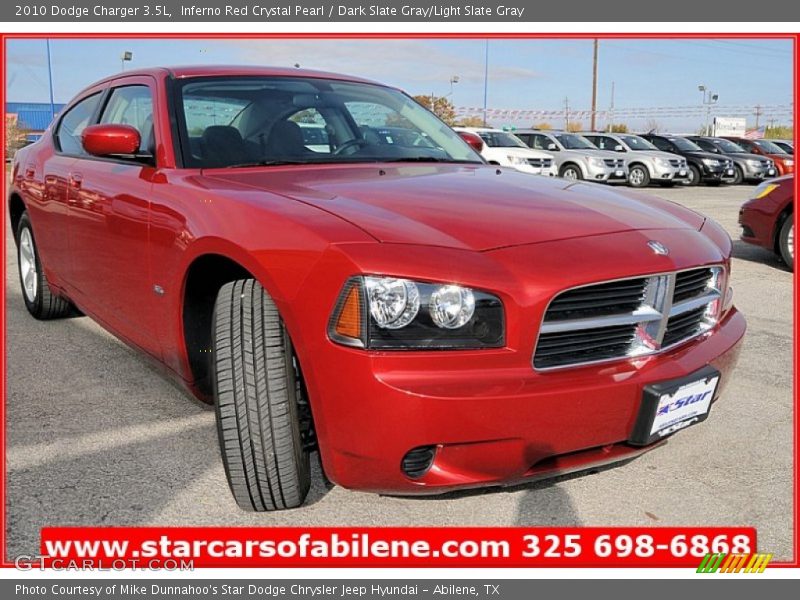 Inferno Red Crystal Pearl / Dark Slate Gray/Light Slate Gray 2010 Dodge Charger 3.5L