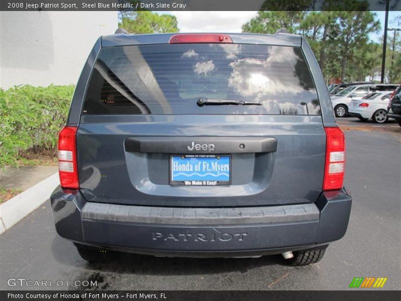 Steel Blue Metallic / Dark Slate Gray 2008 Jeep Patriot Sport