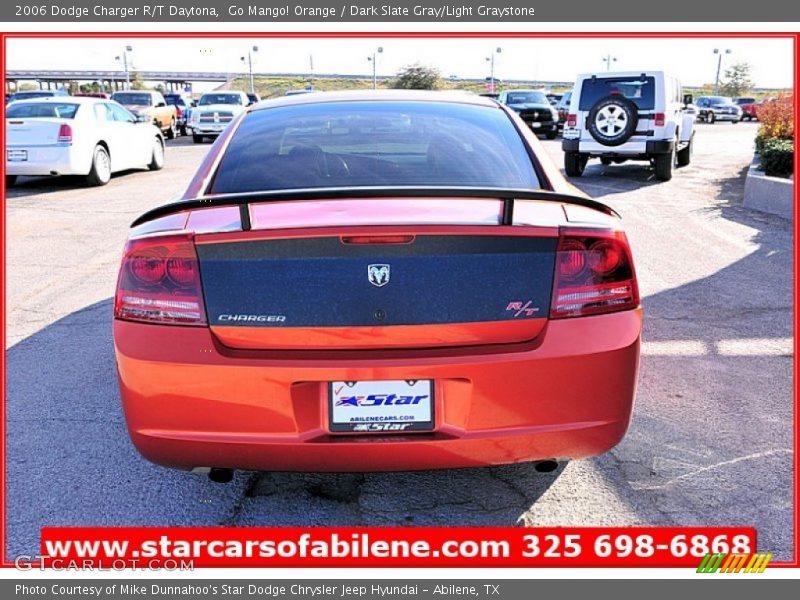 Go Mango! Orange / Dark Slate Gray/Light Graystone 2006 Dodge Charger R/T Daytona
