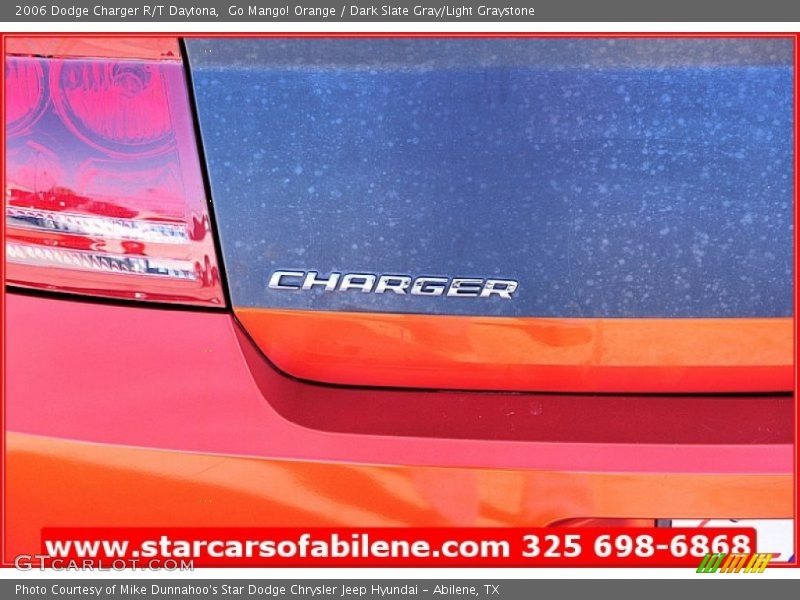 Go Mango! Orange / Dark Slate Gray/Light Graystone 2006 Dodge Charger R/T Daytona