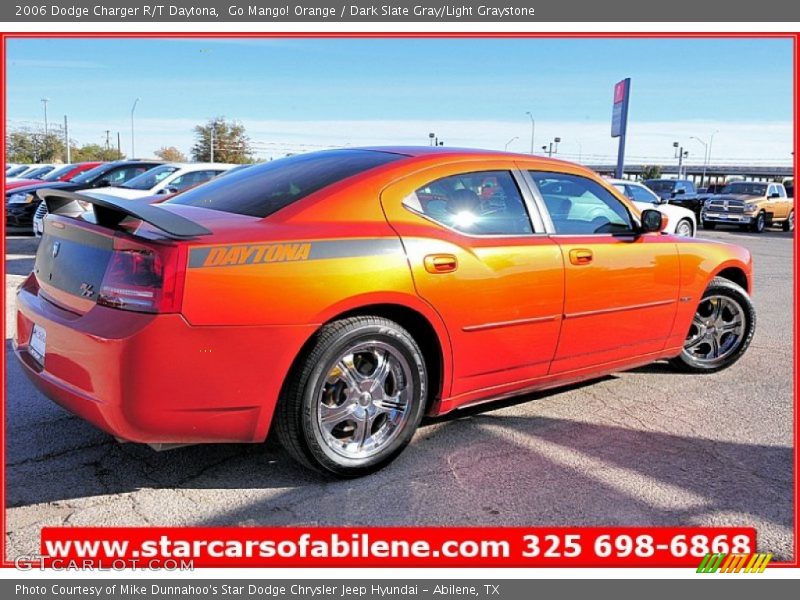 Go Mango! Orange / Dark Slate Gray/Light Graystone 2006 Dodge Charger R/T Daytona