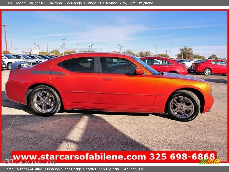 Go Mango! Orange / Dark Slate Gray/Light Graystone 2006 Dodge Charger R/T Daytona