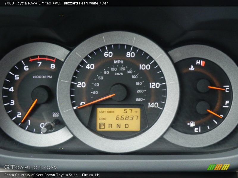 Blizzard Pearl White / Ash 2008 Toyota RAV4 Limited 4WD