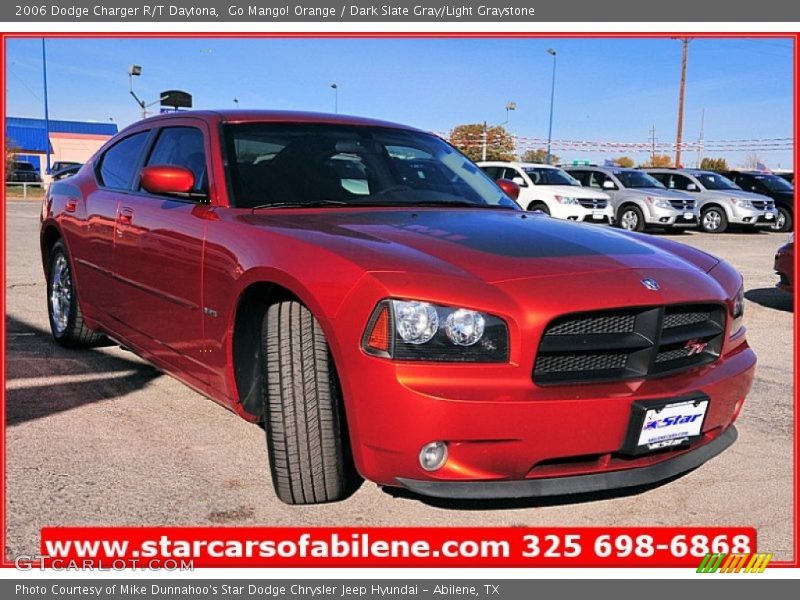 Go Mango! Orange / Dark Slate Gray/Light Graystone 2006 Dodge Charger R/T Daytona