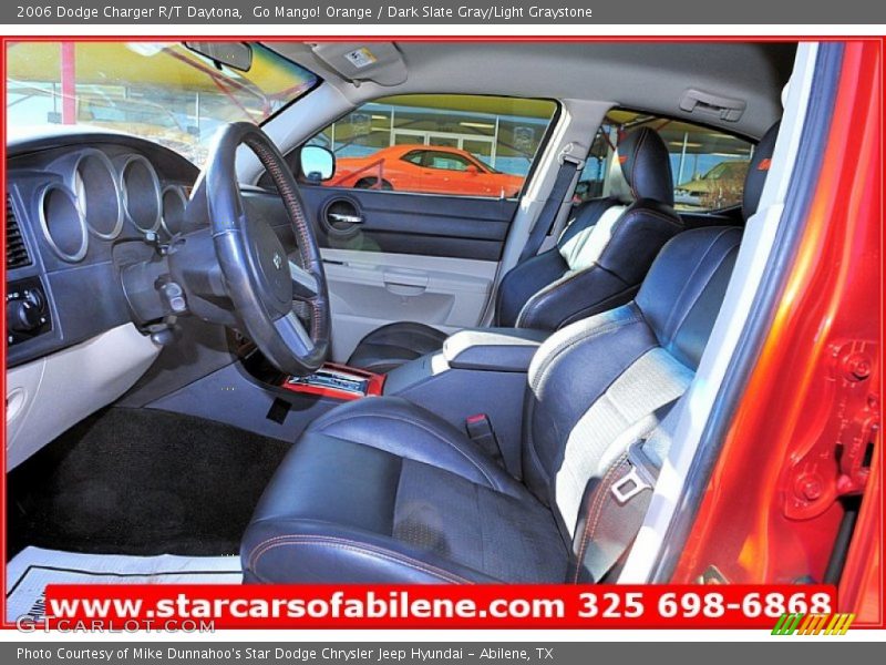 Go Mango! Orange / Dark Slate Gray/Light Graystone 2006 Dodge Charger R/T Daytona
