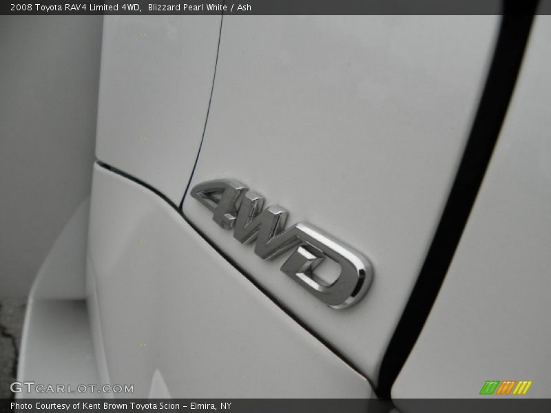 Blizzard Pearl White / Ash 2008 Toyota RAV4 Limited 4WD