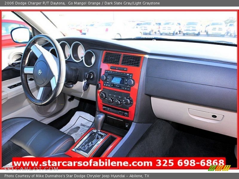 Go Mango! Orange / Dark Slate Gray/Light Graystone 2006 Dodge Charger R/T Daytona