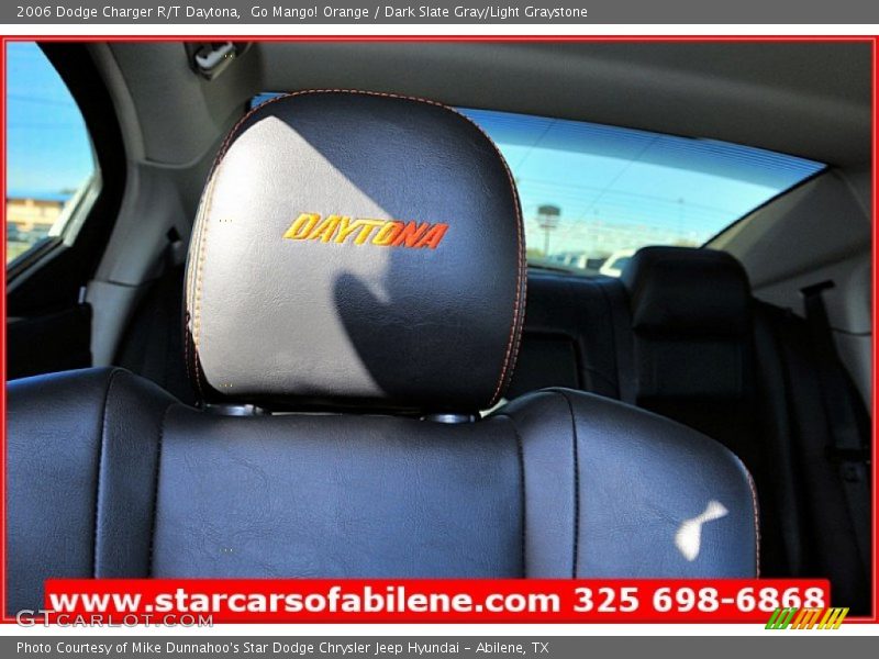 Go Mango! Orange / Dark Slate Gray/Light Graystone 2006 Dodge Charger R/T Daytona