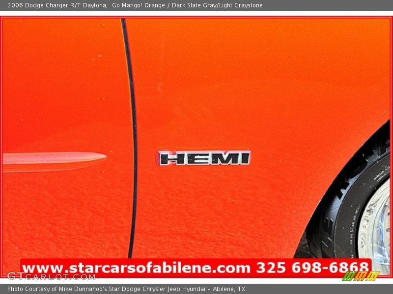 Go Mango! Orange / Dark Slate Gray/Light Graystone 2006 Dodge Charger R/T Daytona