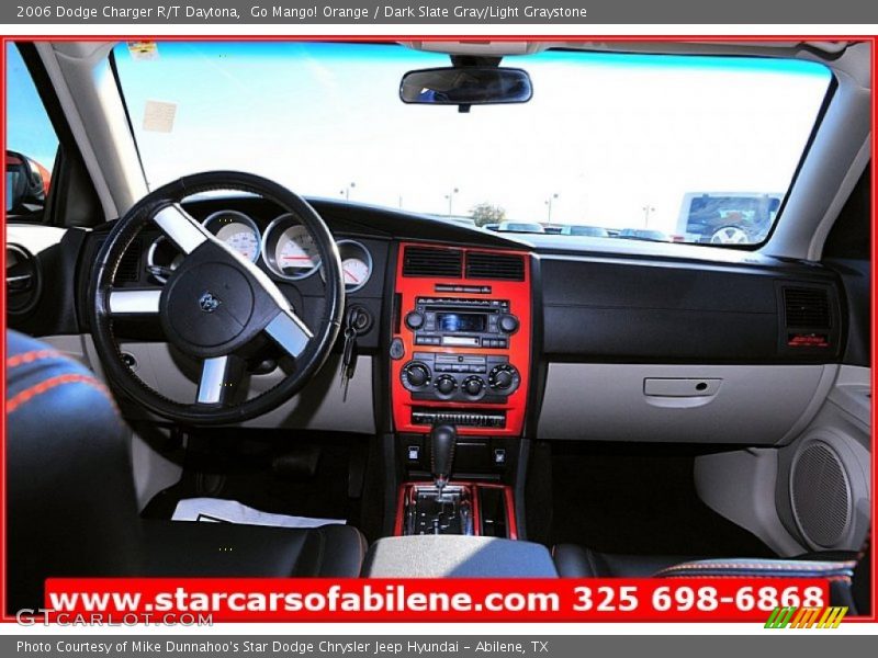 Go Mango! Orange / Dark Slate Gray/Light Graystone 2006 Dodge Charger R/T Daytona