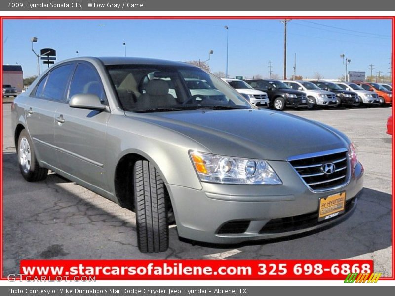 Willow Gray / Camel 2009 Hyundai Sonata GLS