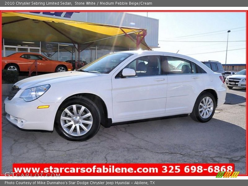 Stone White / Medium Pebble Beige/Cream 2010 Chrysler Sebring Limited Sedan