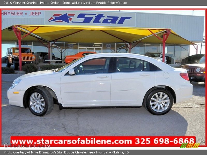 Stone White / Medium Pebble Beige/Cream 2010 Chrysler Sebring Limited Sedan