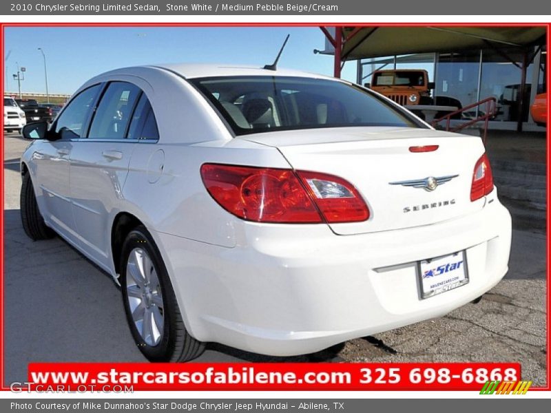 Stone White / Medium Pebble Beige/Cream 2010 Chrysler Sebring Limited Sedan