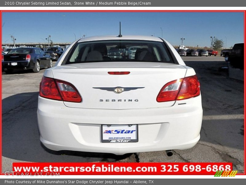 Stone White / Medium Pebble Beige/Cream 2010 Chrysler Sebring Limited Sedan