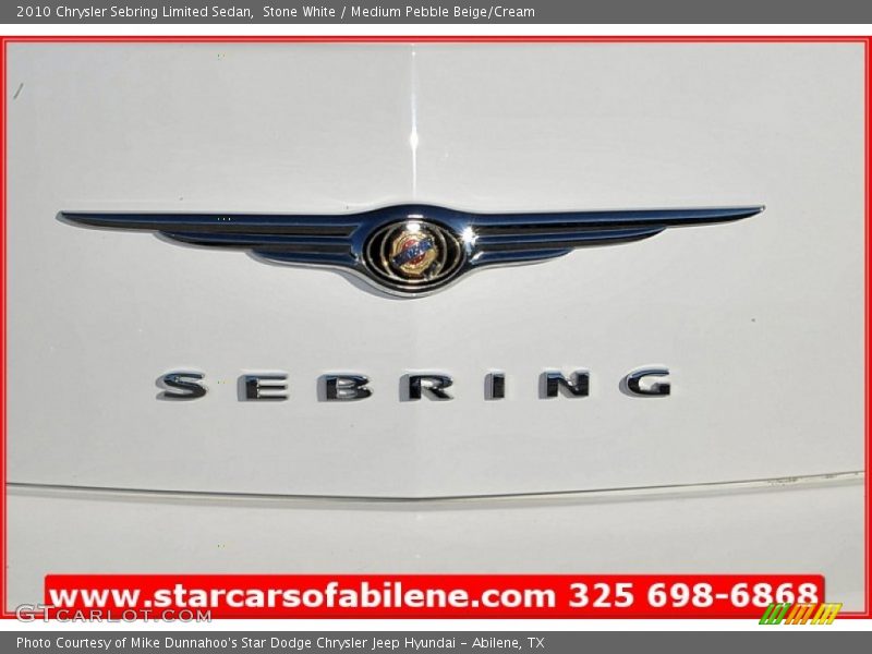 Stone White / Medium Pebble Beige/Cream 2010 Chrysler Sebring Limited Sedan
