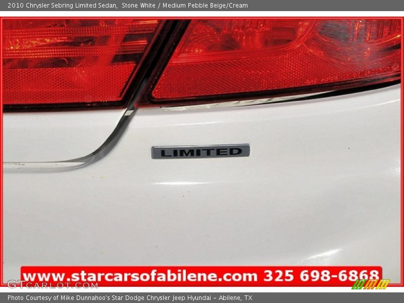 Stone White / Medium Pebble Beige/Cream 2010 Chrysler Sebring Limited Sedan