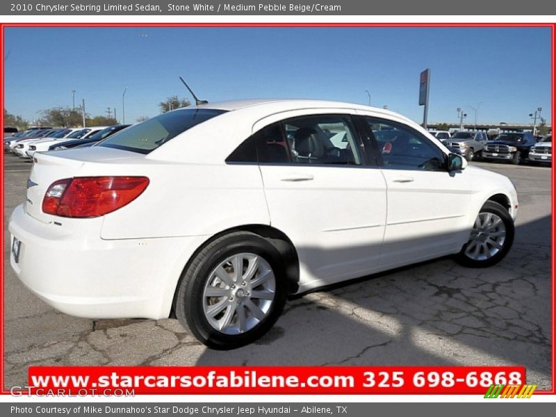 Stone White / Medium Pebble Beige/Cream 2010 Chrysler Sebring Limited Sedan