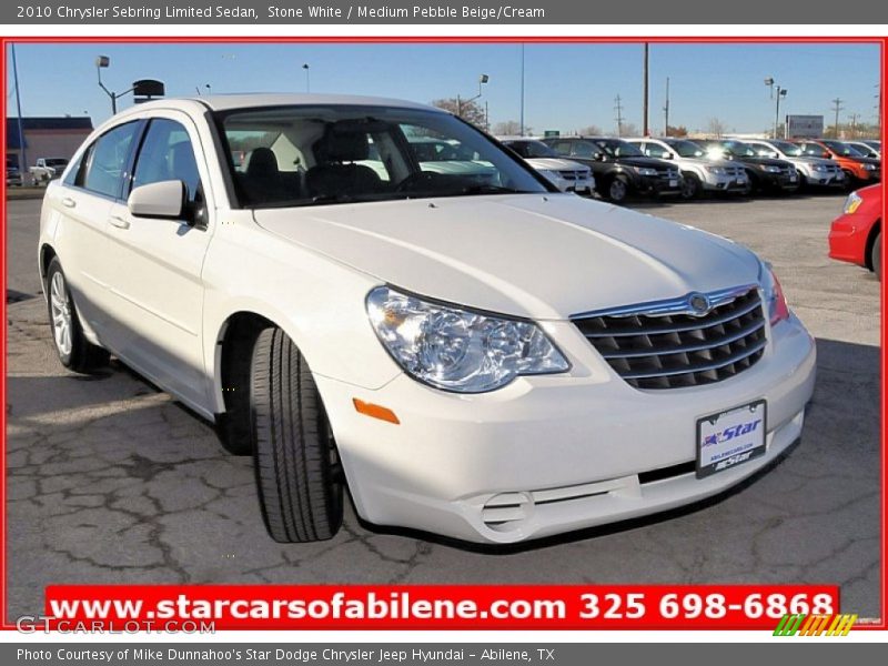 Stone White / Medium Pebble Beige/Cream 2010 Chrysler Sebring Limited Sedan