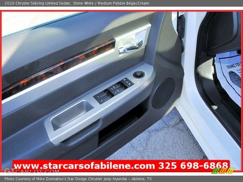 Stone White / Medium Pebble Beige/Cream 2010 Chrysler Sebring Limited Sedan