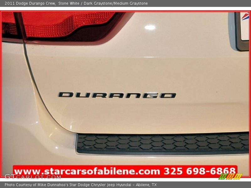 Stone White / Dark Graystone/Medium Graystone 2011 Dodge Durango Crew