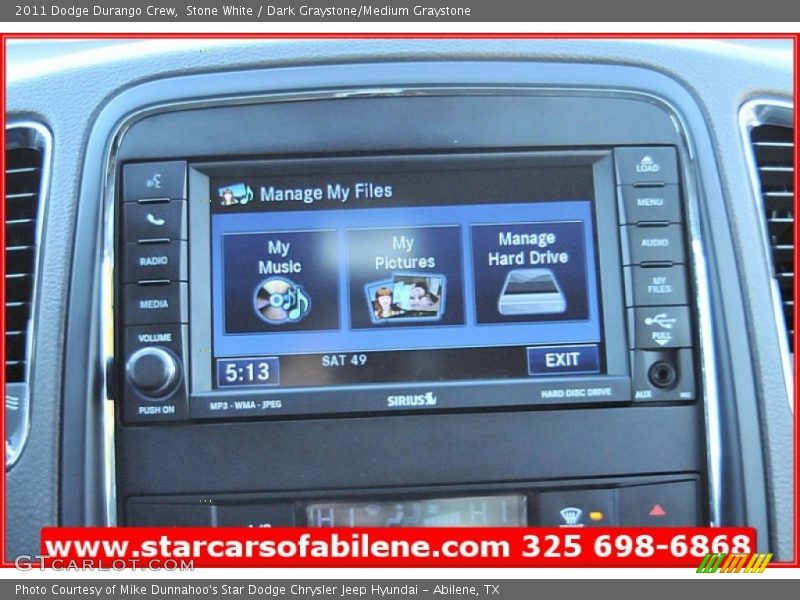 Stone White / Dark Graystone/Medium Graystone 2011 Dodge Durango Crew