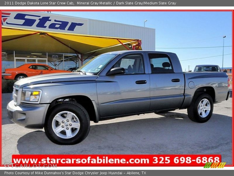 Mineral Gray Metallic / Dark Slate Gray/Medium Slate Gray 2011 Dodge Dakota Lone Star Crew Cab