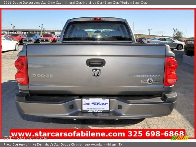 Mineral Gray Metallic / Dark Slate Gray/Medium Slate Gray 2011 Dodge Dakota Lone Star Crew Cab