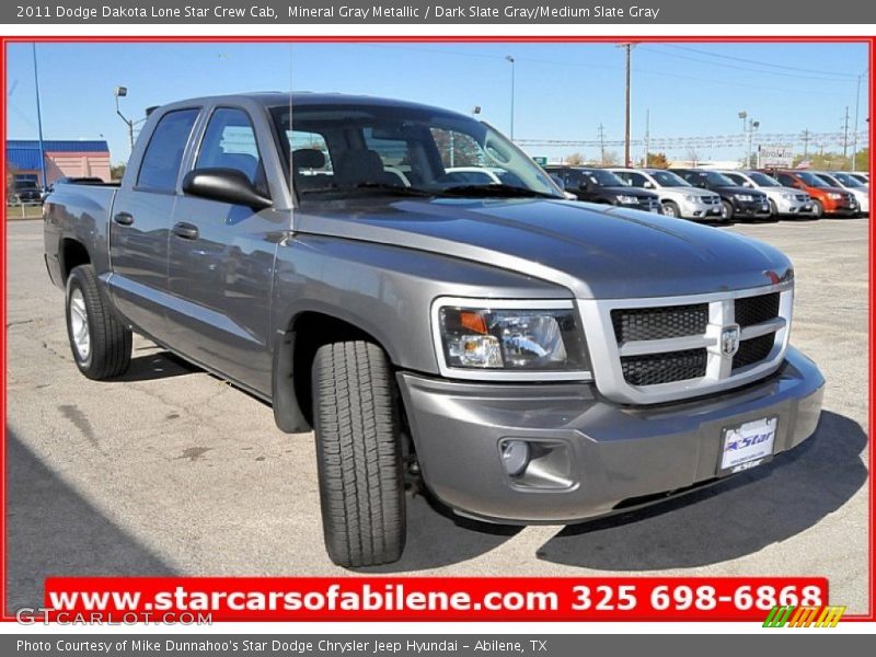 Mineral Gray Metallic / Dark Slate Gray/Medium Slate Gray 2011 Dodge Dakota Lone Star Crew Cab