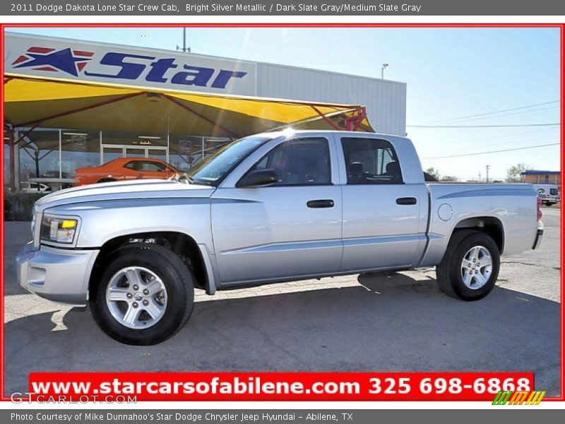 Bright Silver Metallic / Dark Slate Gray/Medium Slate Gray 2011 Dodge Dakota Lone Star Crew Cab