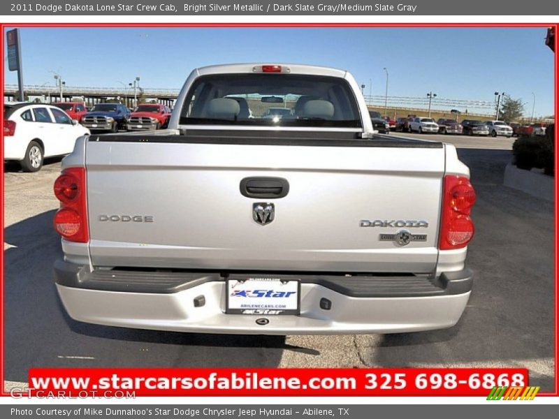 Bright Silver Metallic / Dark Slate Gray/Medium Slate Gray 2011 Dodge Dakota Lone Star Crew Cab