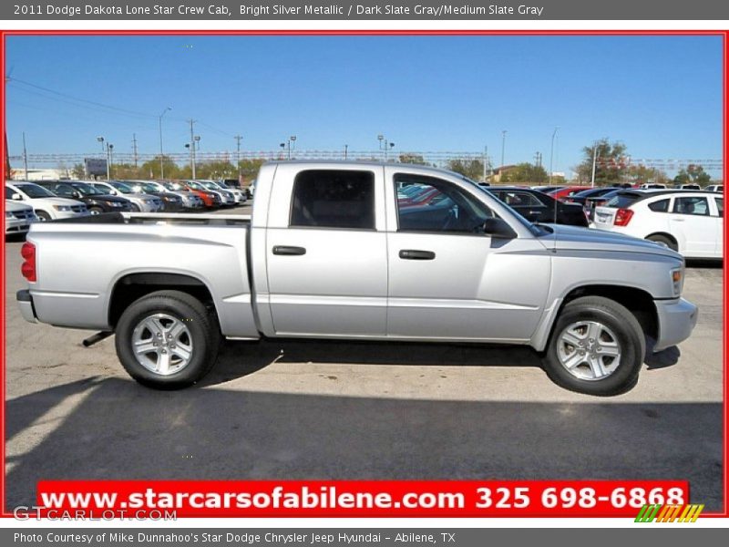 Bright Silver Metallic / Dark Slate Gray/Medium Slate Gray 2011 Dodge Dakota Lone Star Crew Cab