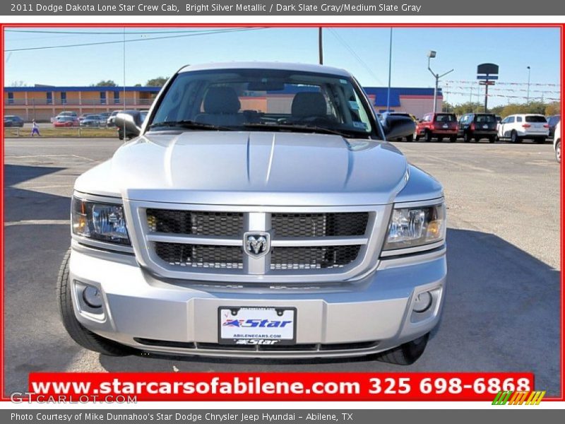 Bright Silver Metallic / Dark Slate Gray/Medium Slate Gray 2011 Dodge Dakota Lone Star Crew Cab