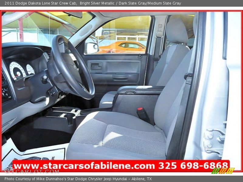 Bright Silver Metallic / Dark Slate Gray/Medium Slate Gray 2011 Dodge Dakota Lone Star Crew Cab