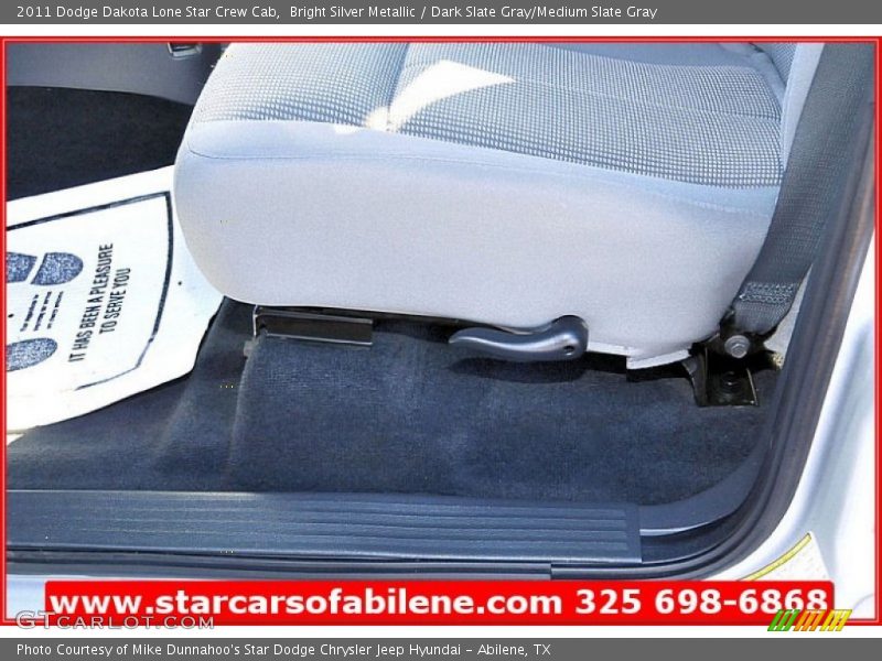 Bright Silver Metallic / Dark Slate Gray/Medium Slate Gray 2011 Dodge Dakota Lone Star Crew Cab