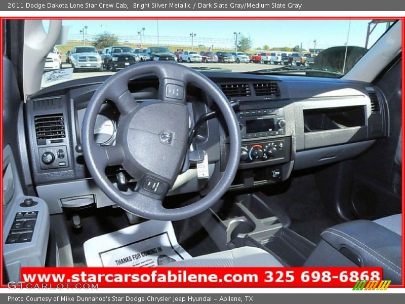 Bright Silver Metallic / Dark Slate Gray/Medium Slate Gray 2011 Dodge Dakota Lone Star Crew Cab