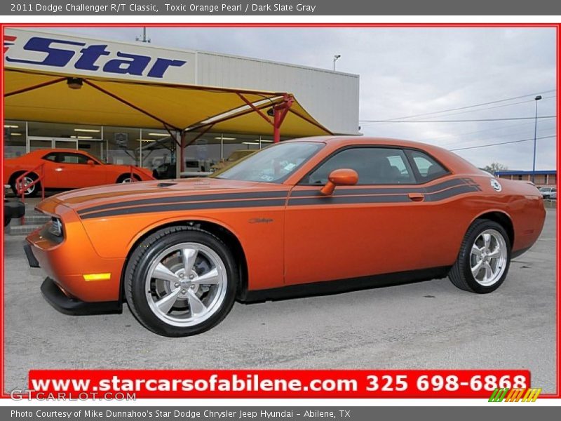 Toxic Orange Pearl / Dark Slate Gray 2011 Dodge Challenger R/T Classic