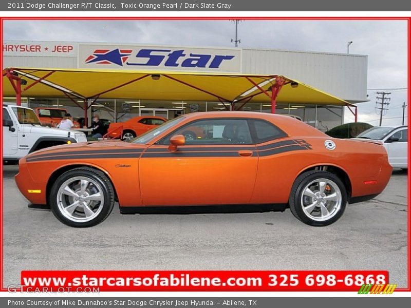 Toxic Orange Pearl / Dark Slate Gray 2011 Dodge Challenger R/T Classic