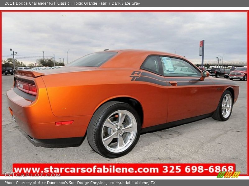 Toxic Orange Pearl / Dark Slate Gray 2011 Dodge Challenger R/T Classic