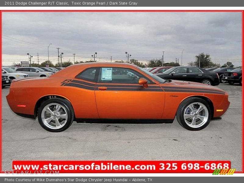 Toxic Orange Pearl / Dark Slate Gray 2011 Dodge Challenger R/T Classic