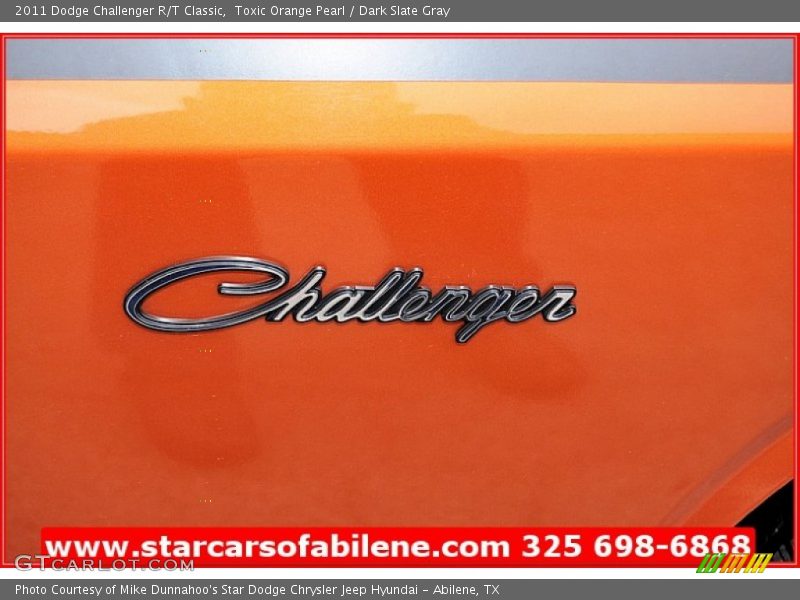 Toxic Orange Pearl / Dark Slate Gray 2011 Dodge Challenger R/T Classic