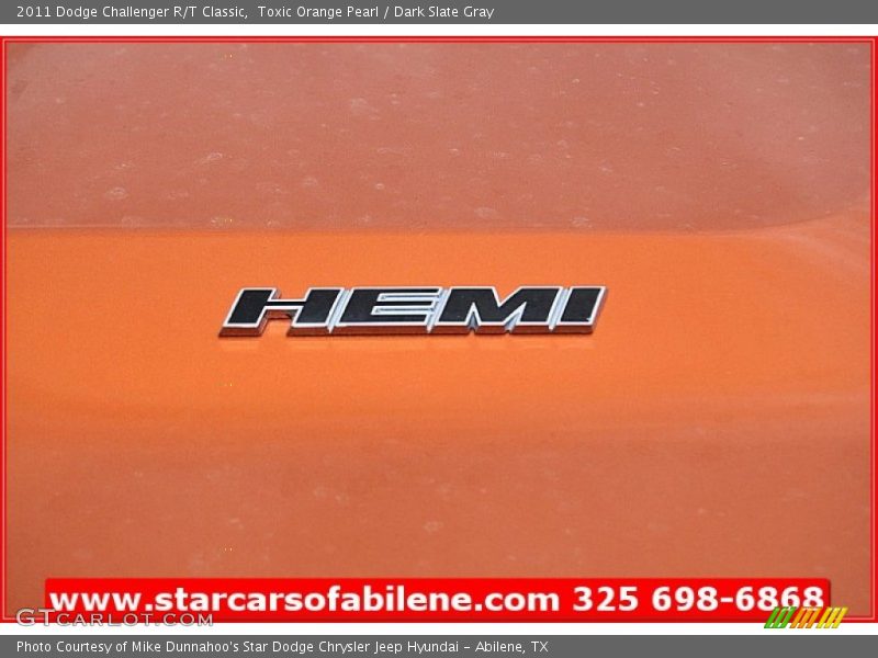 Toxic Orange Pearl / Dark Slate Gray 2011 Dodge Challenger R/T Classic