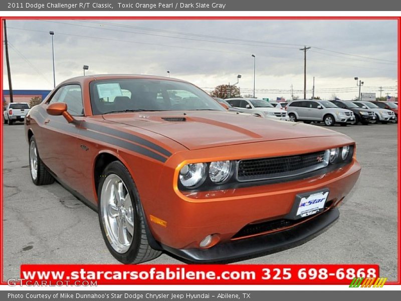 Toxic Orange Pearl / Dark Slate Gray 2011 Dodge Challenger R/T Classic