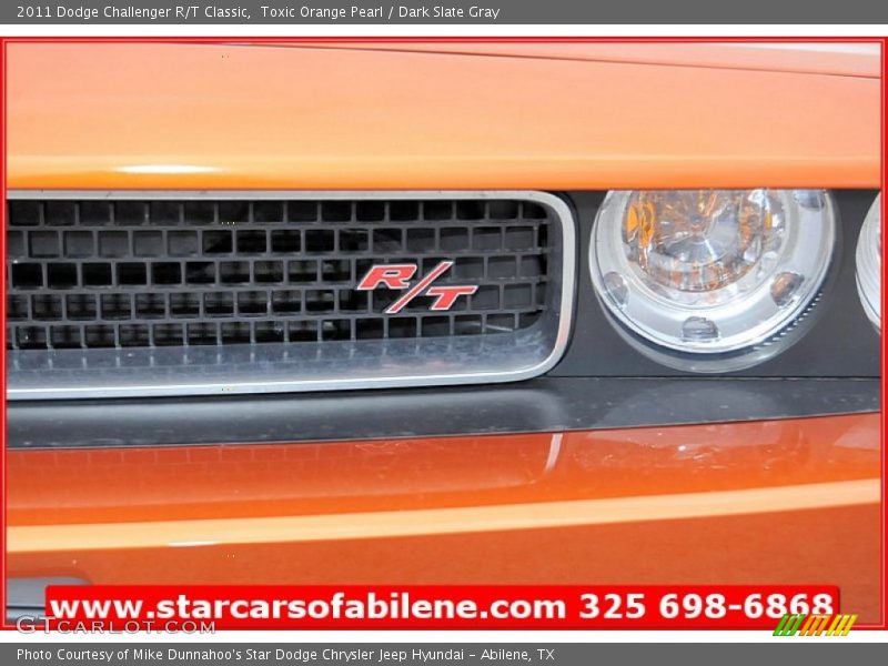 Toxic Orange Pearl / Dark Slate Gray 2011 Dodge Challenger R/T Classic