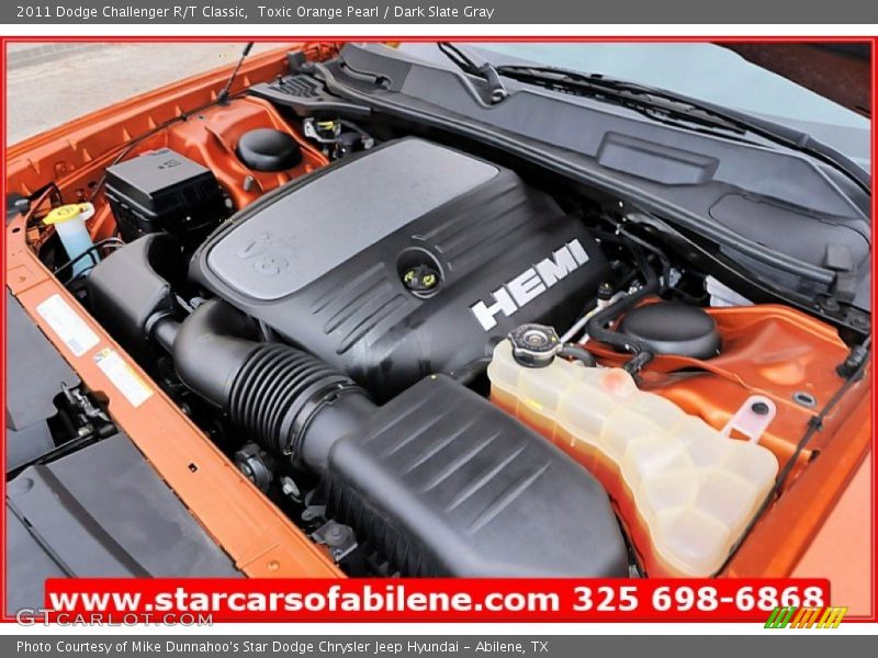 Toxic Orange Pearl / Dark Slate Gray 2011 Dodge Challenger R/T Classic